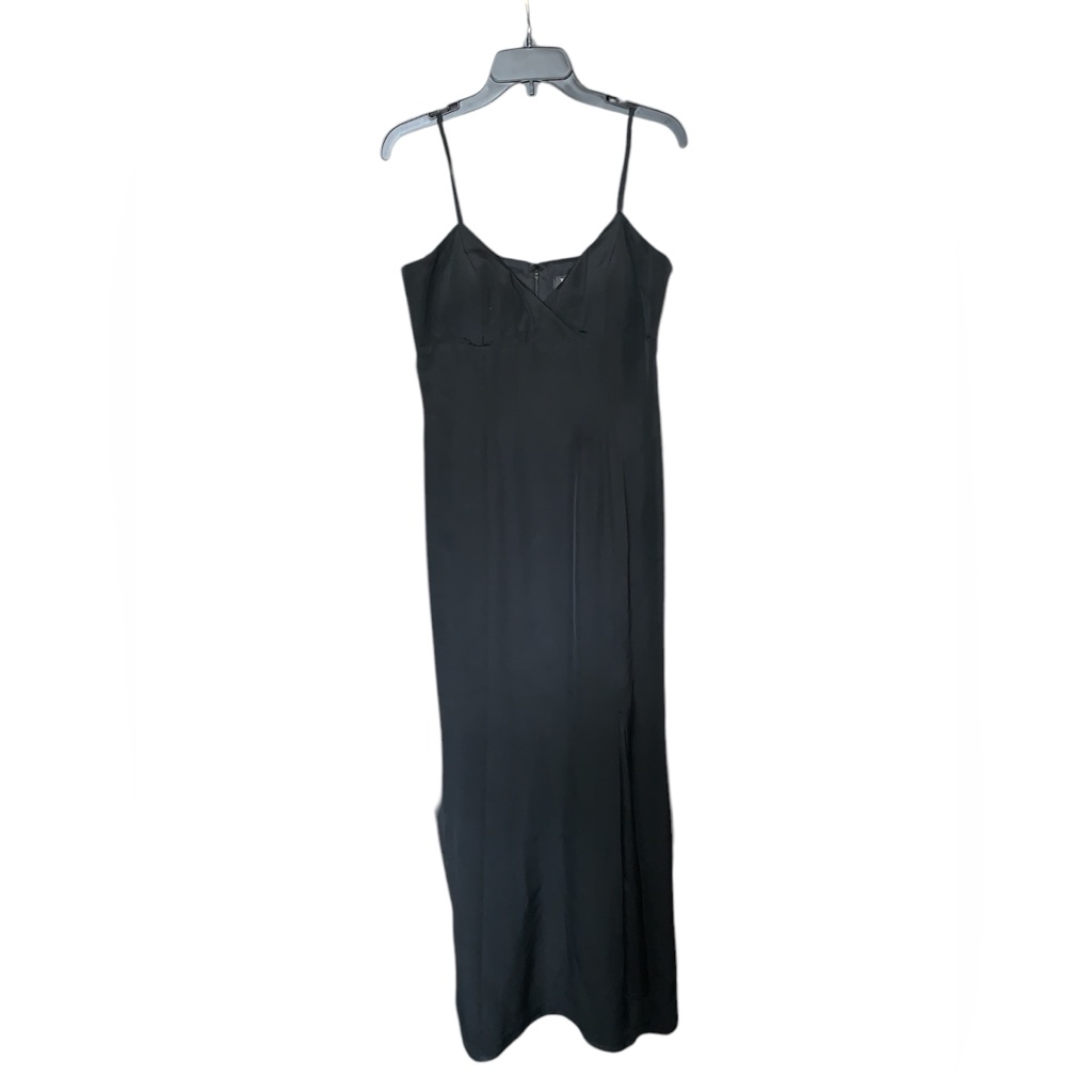Jovani Black 100% Silk Long Gown With Side Slit Size 8